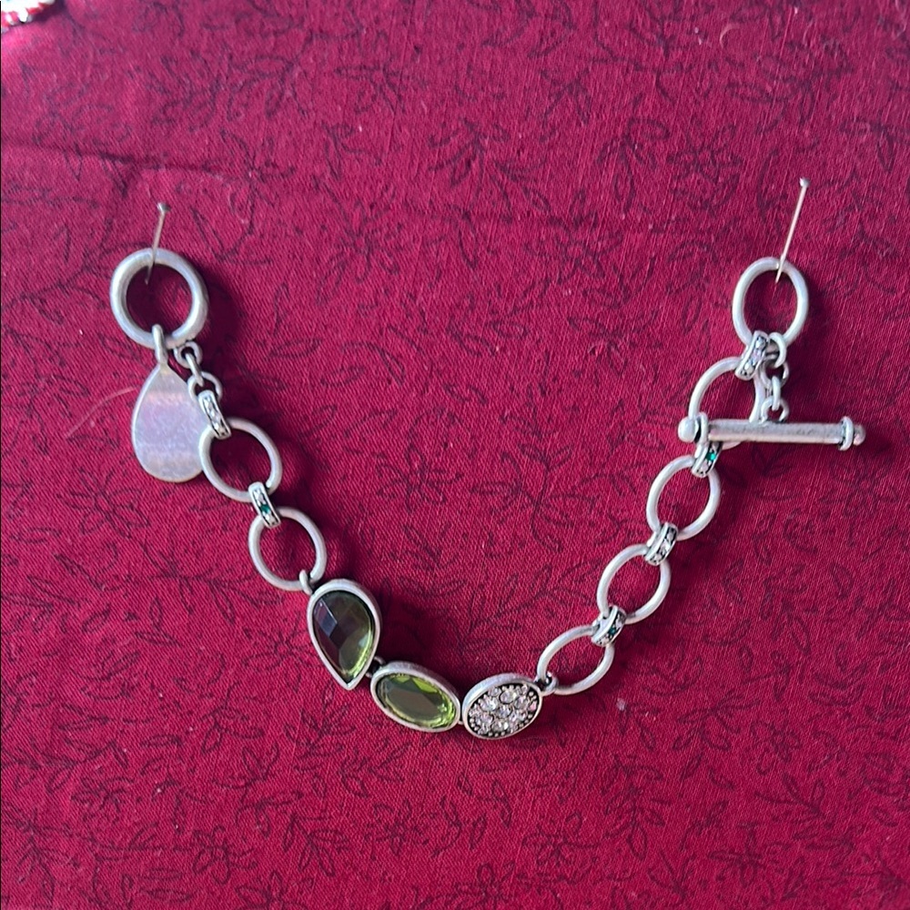 Elegant Silver and Green Bracelet Lia Sophia